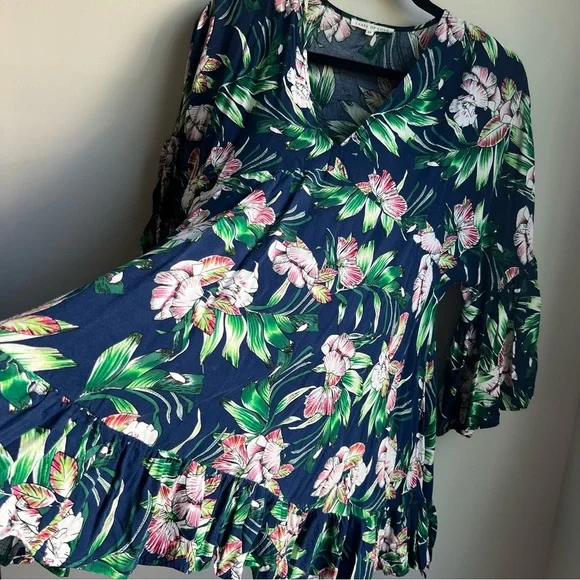 Label of Love Floral Green and Pink Women's Top - Medium - Picture 10 of 15